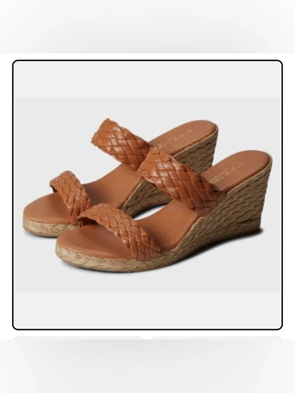 Andre Assous Womens Aria Espadrille Wedge Heeled Sandals Cuero Size 10M NIB